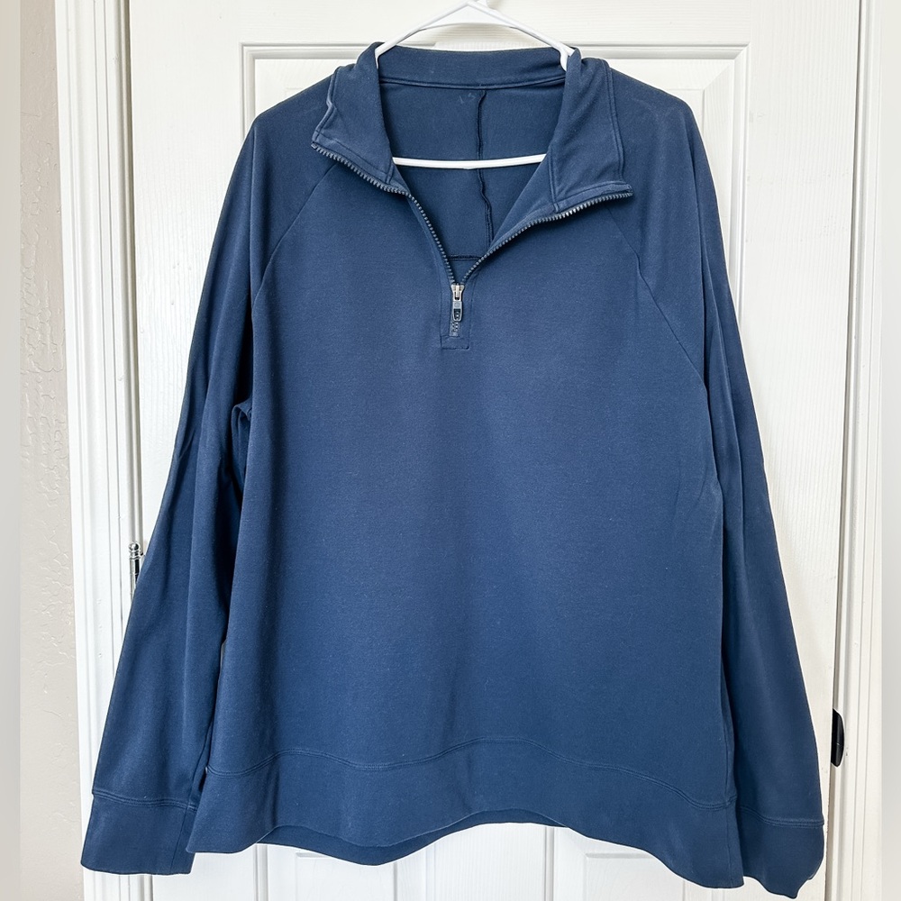 Lululemon Men’s Navy Blue Quarter-Zip Pullover- X-Large